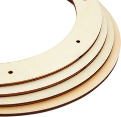 Cliths Pack of 4 Wooden Wreath Rings Pre Cut Holes for DIY Crafts Decor, Wall Door Hanging Wreaths, MDF Garland Bases