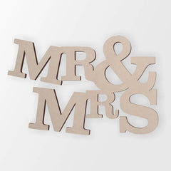 Cliths Mr & Mrs Wood Cutout MDF Wedding Sign for Couple Decor & Gifts 2.7mm Thick