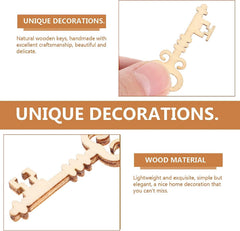 Wooden keys with text describing their unique nature and wood material.