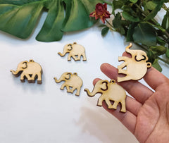 Cliths 30 Pcs Elephant Wood Earring Blanks Laser Cut Animal Shapes for DIY Jewelry, Boho Earrings, Nature Crafts