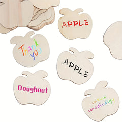 unfinished wooden apple shapes