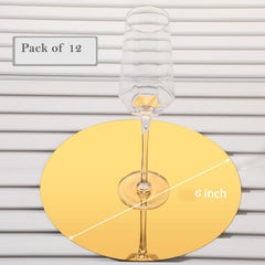 Cliths Pack of 12 Golden Acrylic Mirror Circle Set for Wall, Kids Room & DIY Craft, Decorative for Home Design (6x6 Inch)