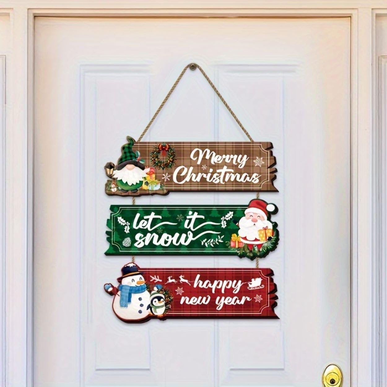 Christmas themed hanging signs for home decor