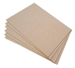 Stack of brown paper sheets on a white background