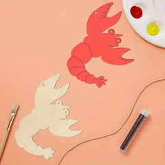 Cliths Wooden Lobster Cutout Sea Animal MDF Craft Shape for DIY Painting