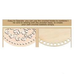 Cliths Wooden Crochet Basket Kit with Round Base and Yarn for DIY Basket Weaving Home Decor Handmade Storage Organizer Art Craft Activities