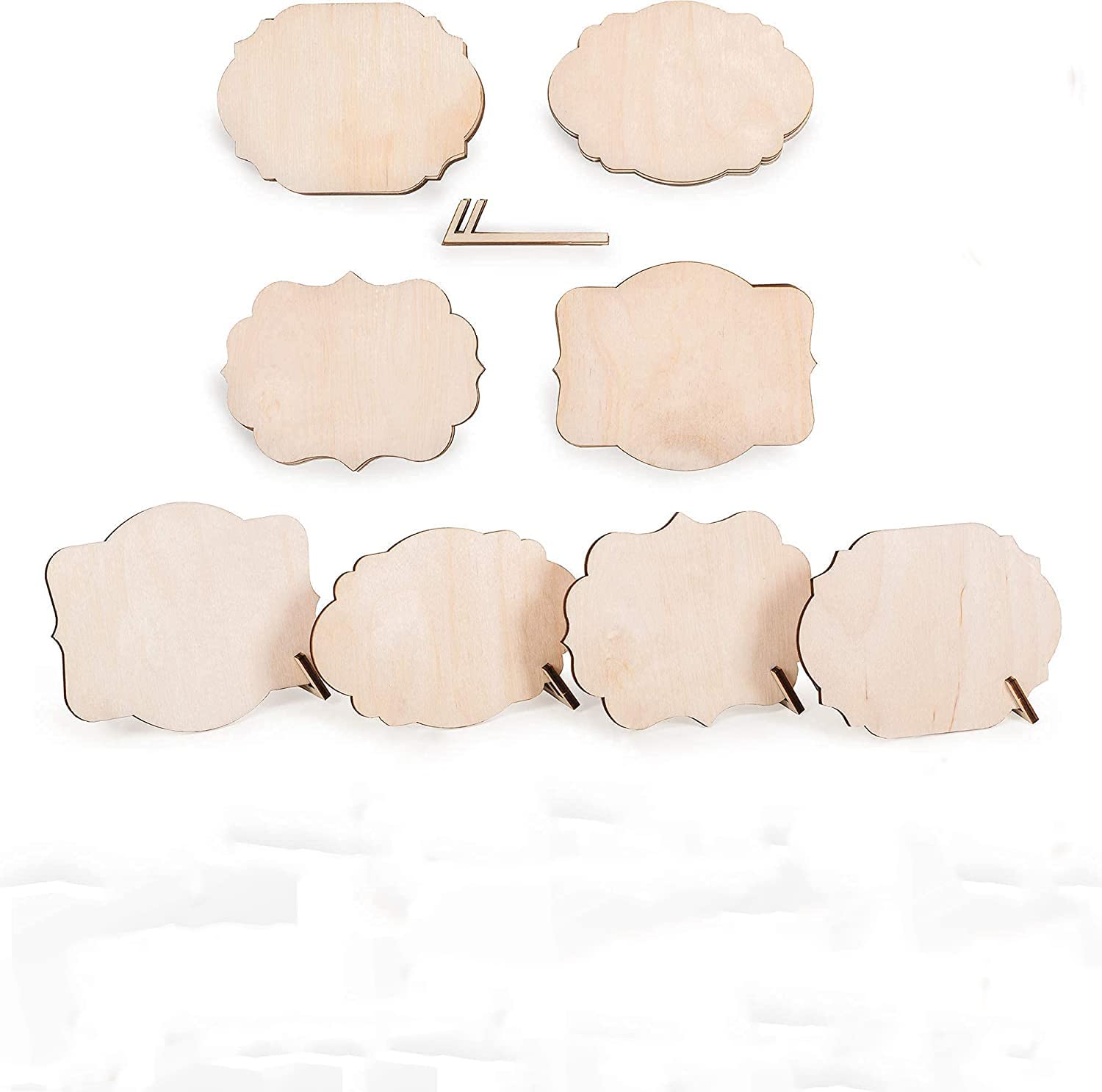 Set of wooden flower-shaped coasters on a white background