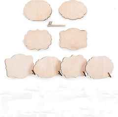 Set of wooden flower-shaped coasters on a white background