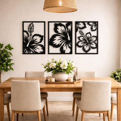 botanical wall hanging decor black wood