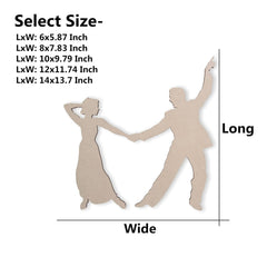 Cliths Dancing Couple Wood Cutout MDF Wedding Decor for DIY Craft & Gifts 2.7mm Thick