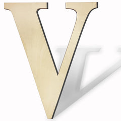 Gold letter 'V' on a white background