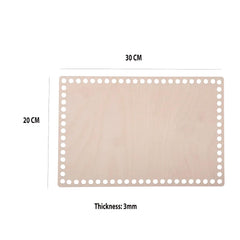 Cliths 3 Pcs Large Rectangle Wooden Basket Base MDF Crochet Bag Bottom for DIY Storage Baskets & Totes