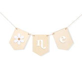 American Elm Wooden Daisy Highchair Garland MDF Cake Smash Decor for 1st Birthday, Baby Shower