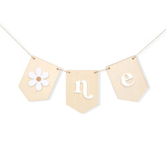 American Elm Wooden Daisy Highchair Garland MDF Cake Smash Decor for 1st Birthday, Baby Shower