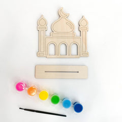 Cliths Set of 3 Paint Your Own Masjid DIY Wood Ramadan Eid Activity Muslim Craft Kit Eid Party Favor