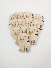 American Elm 12 Pcs Wooden Lion Cutouts Jungle Animal MDF Shapes for DIY Crafts, Animal Theme Wood for Kids