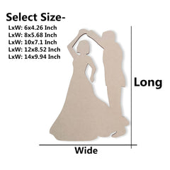 Cliths Wooden Dancing Couple Cutout MDF Wall Art for Weddings, DIY Romantic Decor & Gifts 2.7mm Thick