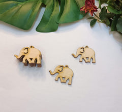Cliths 30 Pcs Elephant Wood Earring Blanks Laser Cut Animal Shapes for DIY Jewelry, Boho Earrings, Nature Crafts