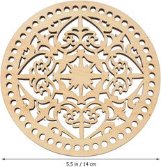 American Elm 2 Pack Wooden Basket Bottoms Round MDF Crochet Base for DIY Knitting & Storage Bags Craft Supplies