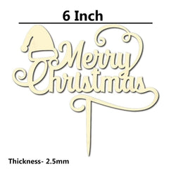 Cliths "Merry Christmas" Cake Topper Wooden Personalized Holiday Decor for Weddings, Birthdays & Xmas Parties