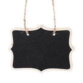 Small blackboard with decorative frame and string for hanging on a white background