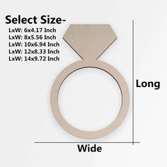 Cliths Wooden Diamond Ring Cutouts MDF Wedding Decor Blanks DIY Couples Gift & Wall Art 2.7mm Thick