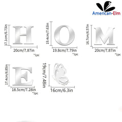 American Elm HOME Letter Wall Decor Acrylic Mirror Pediments with Butterfly Accent Space Themed Wall Art