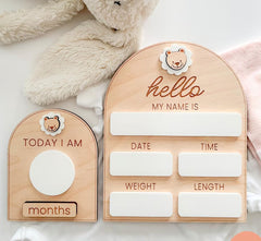 handmade wooden milestone cards