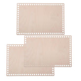 Cliths 3 Pcs Large Rectangle Wooden Basket Base MDF Crochet Bag Bottom for DIY Storage Baskets & Totes