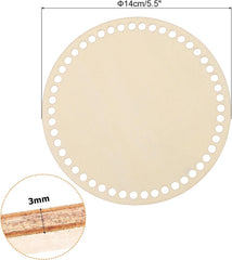 Cliths 2 Pack Round Wooden Crochet Bag Bottoms DIY Circle Basket Bases for Bag Weaving Knitting Craft Supplies