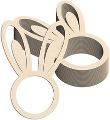 Cliths 10 Pcs Easter Wood Napkin Rings Bunny Ear Shaped Place Card Holders for Spring Table Decor