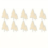 Set of beige paper trees on a white background