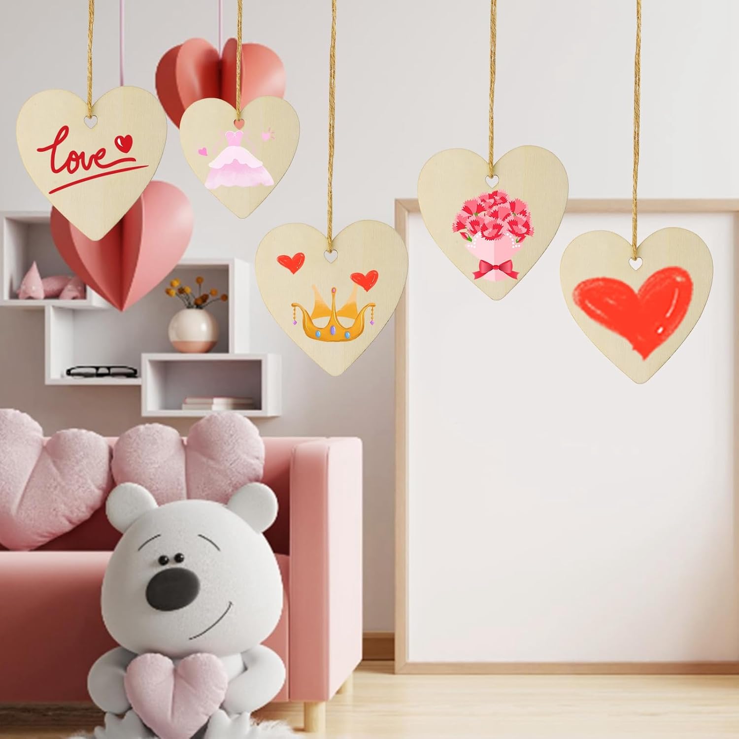 wooden heart cutouts