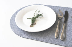 Cliths 6 Pack Oval Felt Placemats Heat Resistant Table Protectors, Washable Dining Mats for Round/Oval Tables Gray Trivets