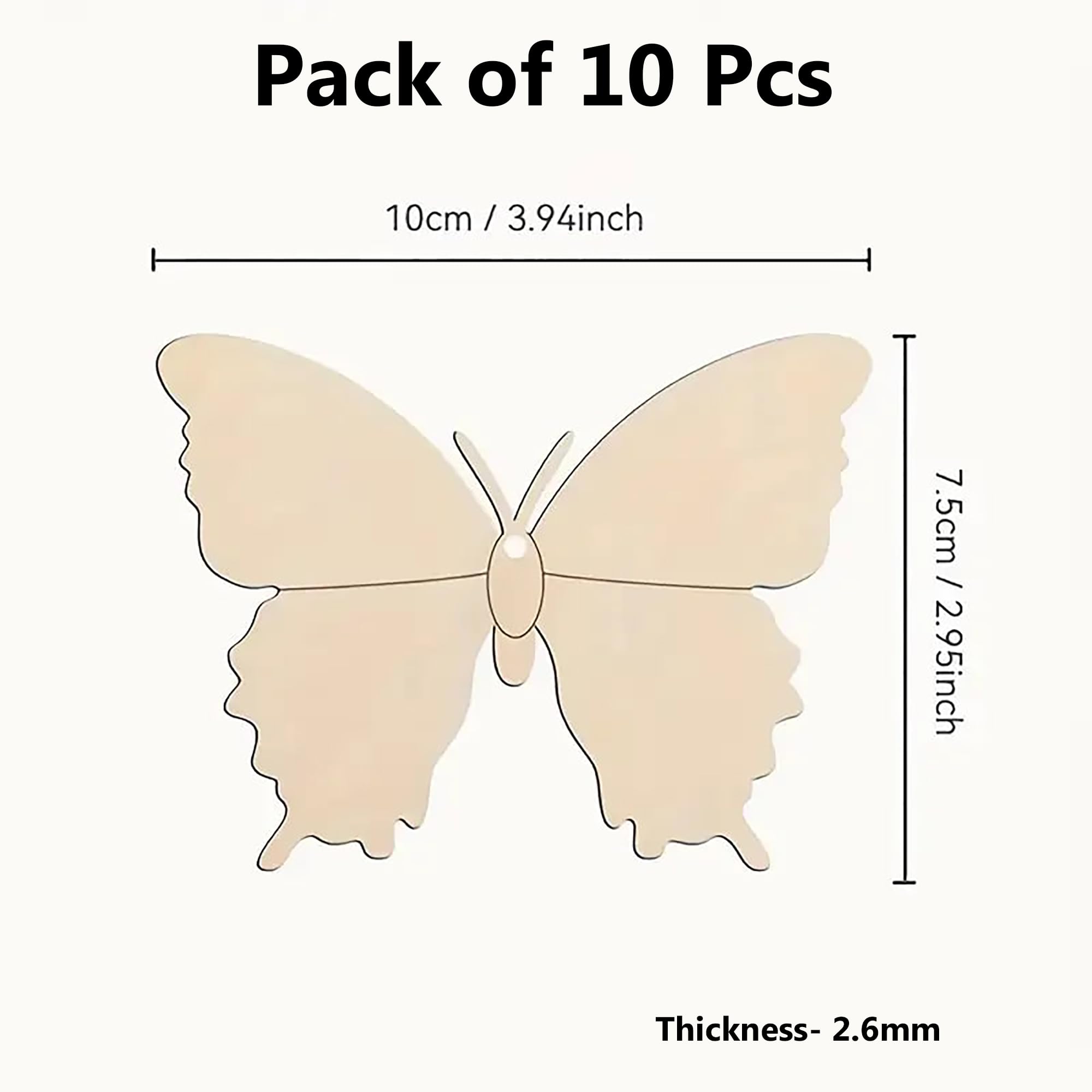 Unfinished wooden butterfly shapes for craft projects