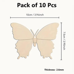 Unfinished wooden butterfly shapes for craft projects