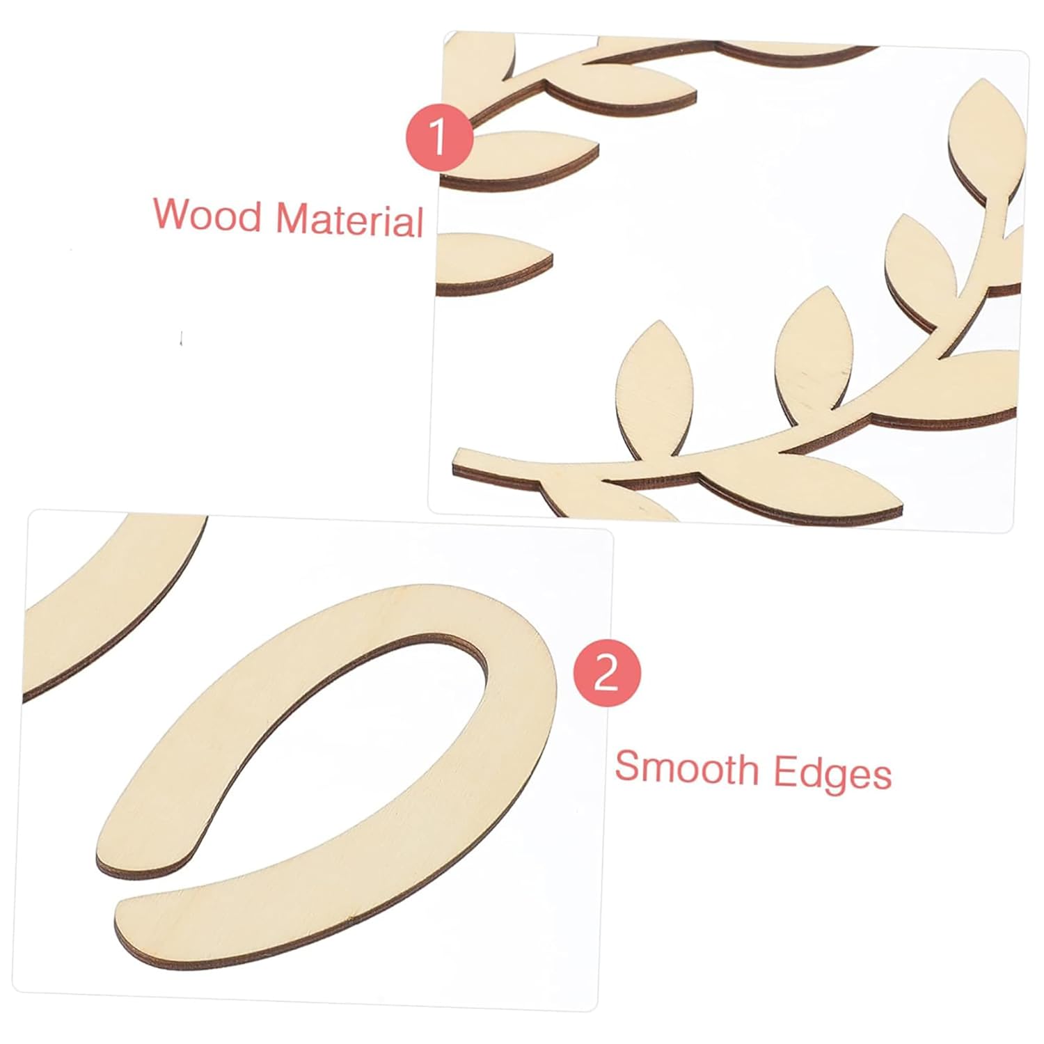 Wooden leaf-shaped cutout with smooth edges on a white background
