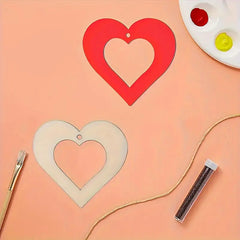 bulk pack wood hollow heart cutouts for painting décor
