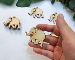Cliths 30 Pcs Elephant Wood Earring Blanks Laser Cut Animal Shapes for DIY Jewelry, Boho Earrings, Nature Crafts