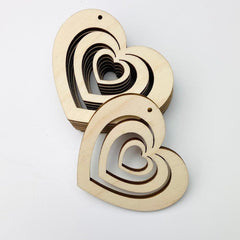 American Elm Pack of 48 Wooden Heart Cutouts MDF Craft Blanks for DIY Earrings, Valentine Decor, Jewelry Making & Painting