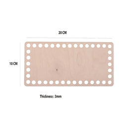 Cliths 3 Pcs Rectangle Wooden Basket Base MDF Crochet Bag Bottom for DIY Knitting & Weaving Craft Blanks