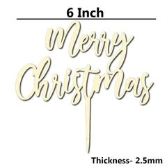 Cliths Rustic "Merry Christmas" Cake Topper Wooden Holiday Decor for Xmas Cakes, Winter Weddings & Birthday Parties