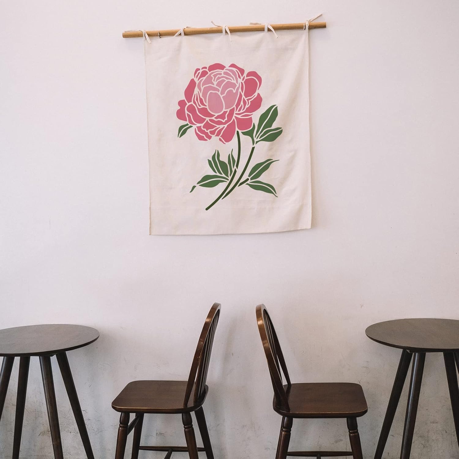 peony flower stencil for tile decor