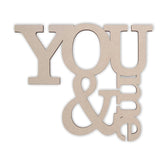 Cliths 'You & Me' Wood Cutout MDF Sign for Couple Decor & Wedding Gifts 2.7mm Thick