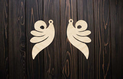 Cliths 8 Pcs Wooden Swirl Feather Earring Blanks Unfinished MDF Pendants for DIY Jewelry Making