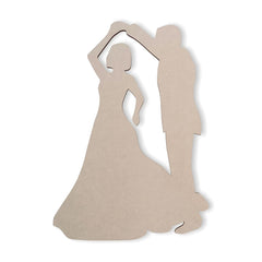Cliths Wooden Dancing Couple Cutout MDF Wall Art for Weddings, DIY Romantic Decor & Gifts 2.7mm Thick
