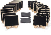 Set of small blackboards with stands on a white background
