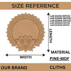 lotus mandala mdf cutout for diy