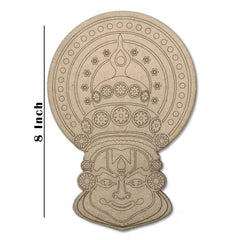 American Elm Wooden Pre-Marked MDF Base Kathakali | Craft Base for DIY Art | MDF for Art Projects | Ideal for Painting, Home Decor, and Crafting