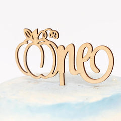 Cliths Little Pumpkin Wooden Cake Topper MDF First Birthday & Halloween Decor "One" Cake Topper for 1st Birthday Parties